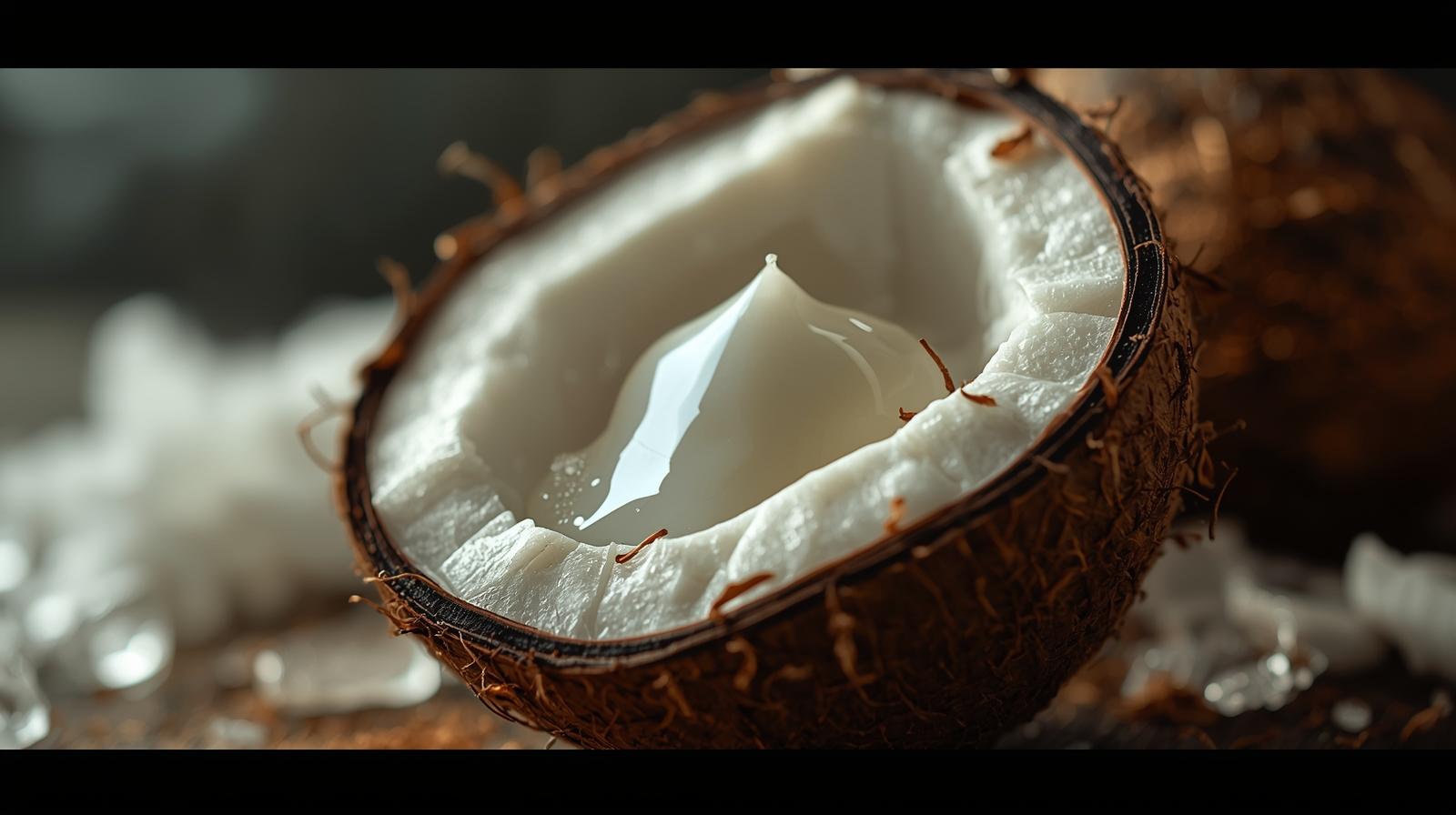 Mysti CoCo Extra Virgin Coconut Milk Oil bottle on natural background